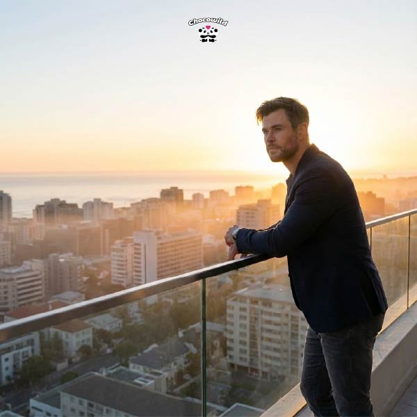 A confident man standing on a balcony at sunrise, symbolizing vitality and better sex performance.