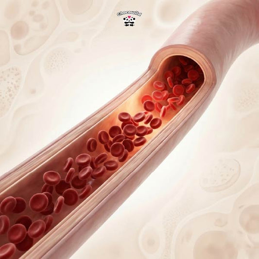 A cross-section diagram of a healthy artery showing robust blood flow men need for peak performance.