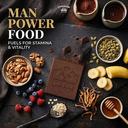 man power food nutrition concept