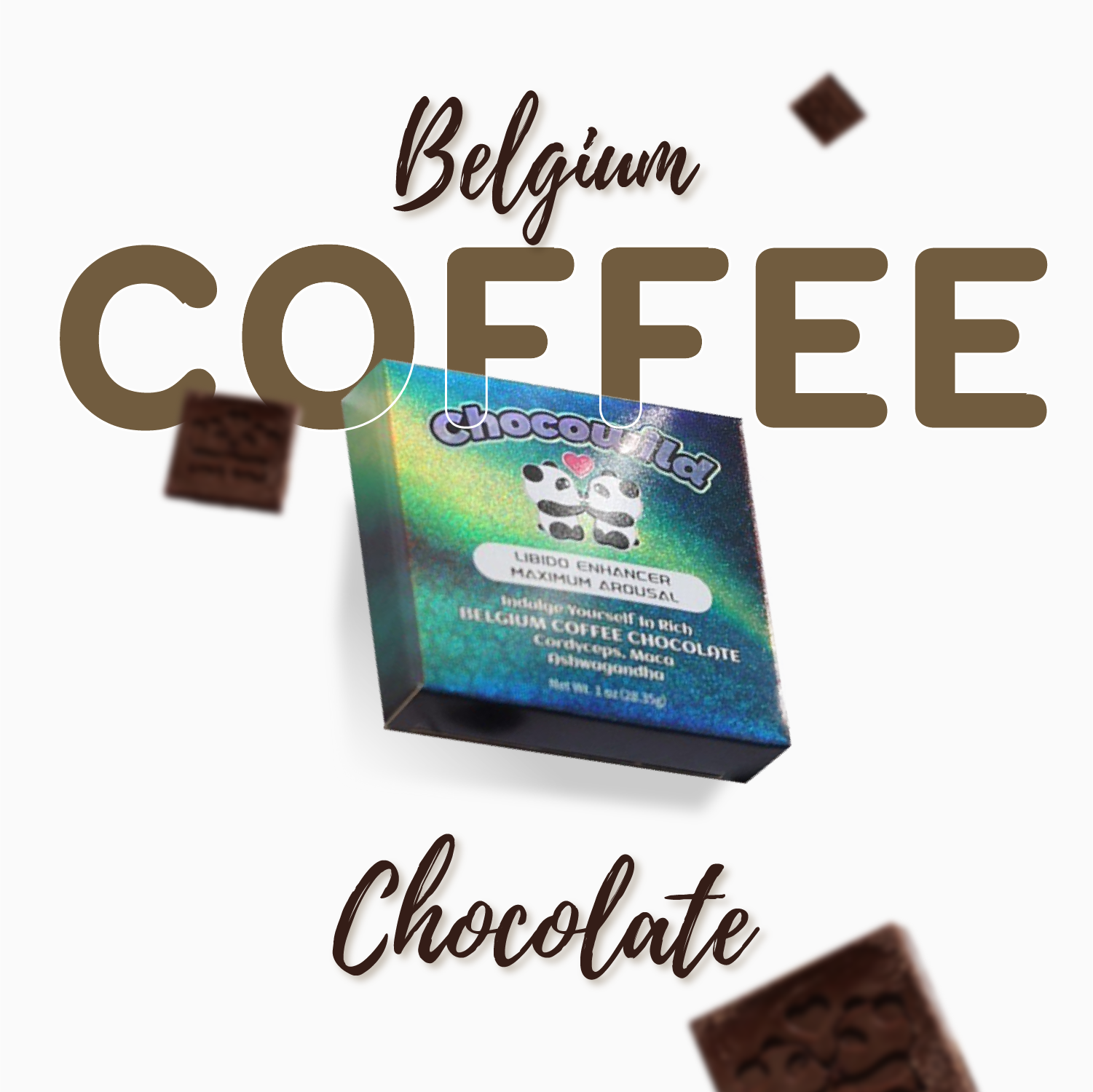 CHOCOWILD Coffee Chocolate Single Pack – Premium Belgian Treat with Natural Performance Boosters